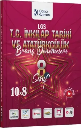 Krallar Karması 8. Sınıf LGS T.C. İnkılap Tarihi ve Atatürkçülük 10 x 8 Branş Denemeleri (2025)