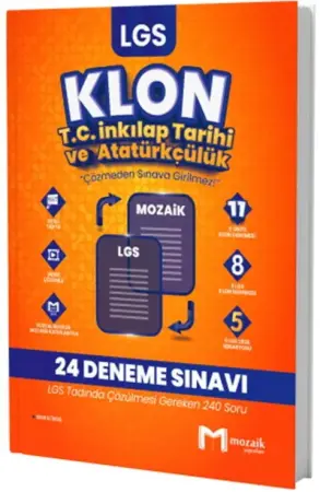 Mozaik Yayınları 8. Sınıf LGS T.C. İnkılap Tarihi ve Atatürkçülük Klon 24 Deneme (2025-2026)