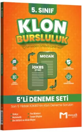 Mozaik Yayınları 5. Sınıf İOKBS Bursluluk Klon 5'li Deneme Seti (2025-2026)