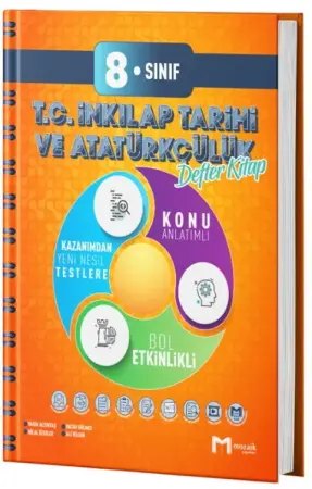 Mozaik Yayınları 8. Sınıf LGS T.C. İnkılap Tarihi ve Atatürkçülük Defter Kitap (2025-2026)