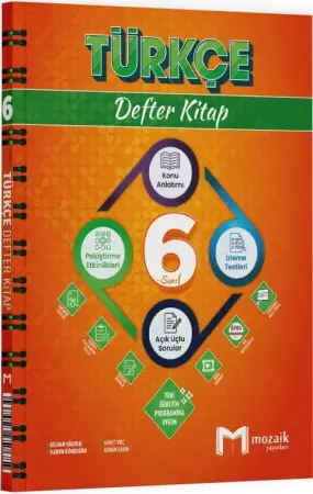 Mozaik Yayınları 6. Sınıf Türkçe Defter Kitap (2025-2026)