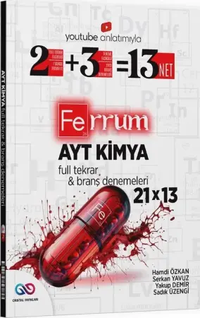 Orbital Yayınları AYT Kimya Ferrum 21 x 13 Branş Denemeleri (2026-2027)