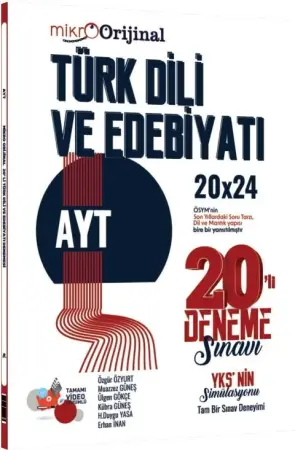 Orijinal Yayınları Mikro Orijinal YKS AYT Türk Dili ve Edebiyatı 20'li Deneme (2026)