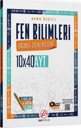 Alan Yayınları AYT Fen Bilimleri Konu Özetli Branş Denemeleri (2025)