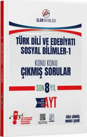 Alan Yayınları AYT Türk Dili ve Edebiyatı - Sosyal Bilimler 1 Konu Konu Çıkmış Sorular Son 8 Yıl (2025-2026)