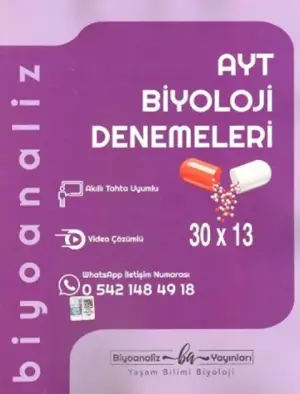 Biyoanaliz Yayınları YKS AYT Biyoloji 30x13 Deneme (2025-2026)