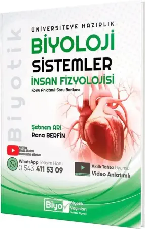 Biyotik Yayınları AYT Biyoloji Sistemler İnsan Fizyolojisi Konu Anlatımlı Soru Bankası (2025-2026)