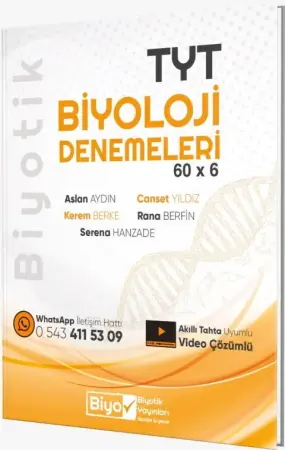 Biyotik Yayınları TYT Biyoloji 60 x 6 Denemeleri (2026)