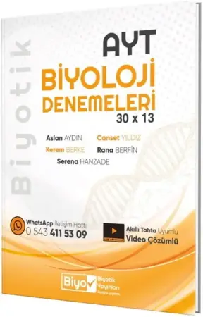 Biyotik Yayınları YKS Alan Yeterlilik Testi Biyoloji 30 x 13 Denemeleri (2026)