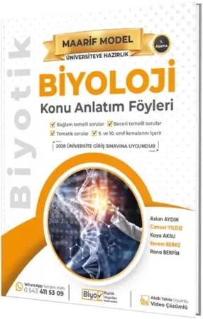 Biyotik Yayınları Üniversiteye Hazırlık Biyoloji Maarif Modeli Konu Anlatım Föyleri (2026-2027)