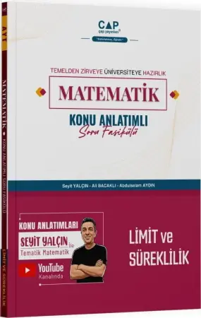 ÇAP Yayınları AYT Matematik Limit ve Süreklilik Konu Anlatımlı Soru Fasikülü (2025-2026)