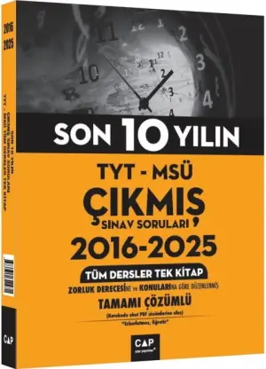 Çap Yayınları TYT MSÜ Son 10 Yılın Çıkmış Soruları (2016-2025)