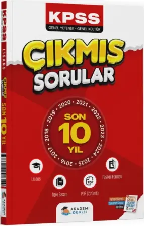 Akademi Denizi Yayınları KPSS Lisans Genel Yetenek Genel Kültür Son 10 Yıl Çıkmış Sorular Fasikülü (2016-2024)