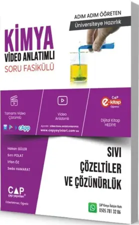 ÇAP Yayınları Üniversiteye Hazırlık Kimya Sıvı Çözeltiler ve Çözünürlük Konu Anlatımlı Soru Fasikülü (2025-2026)