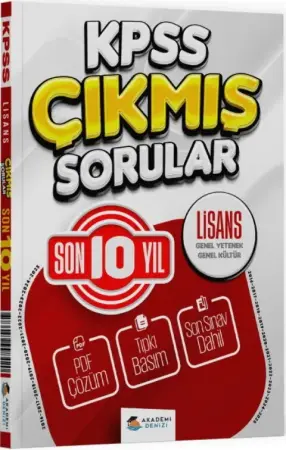 Akademi Denizi Yayınları KPSS Lisans Genel Yetenek Genel Kültür Son 10 Yıl Çıkmış Sorular (2016-2025)