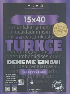 Edebiyat Sokağı Yayınları YKS TYT MSÜ Türkçe 15 x 40 Deneme Sınavı (2025-2026)