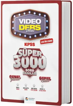 Akademi Denizi Yayınları KPSS Lise Önlisans Canlı Ders Destekli Süper 3000 Soru Bankası (2025-2026)