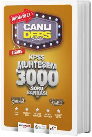 Akademi Denizi Yayınları KPSS Lisans Genel Yetenek Genel Kültür Canlı Ders Destekli 3000 Soru Bankası (2025-2026)