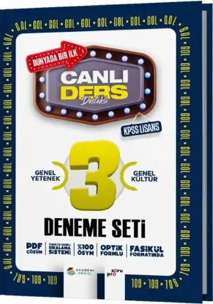 Akademi Denizi Yayınları KPSS Lisans Canlı Ders Destekli Gol 3'lü Deneme Seti (2025-2026)