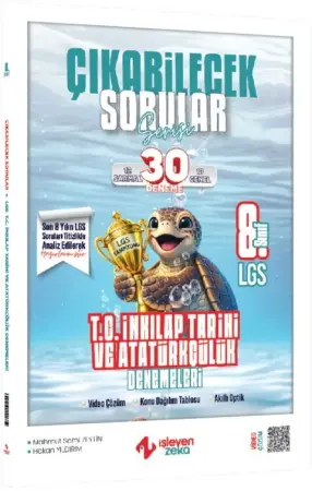 İşleyen Zeka Yayınları 8. Sınıf LGS T.C. İnkılap Tarihi ve Atatürkçülük Çıkabilecek Sorular 30 Deneme (2025-2026)
